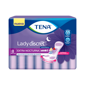 Tena Toalla higiénica Extra Nocturna (Abundante) x 8 Unidades