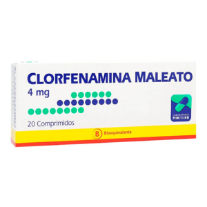 CLORFENAMINA MALEATO x20 COMPRIMIDOS DE 4 MG - Mintlab