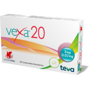 VEXA-20  24 COMPRIMIDOS RECUBIERTOS ACTIVOS+4 PLACEBOS - Lab. chile