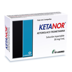 KETANOR AMPOLLA  SOLUCION INYECTABLE 30MG/1ML.3 - Itf labomed
