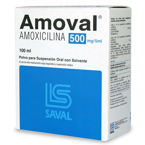 AMOVAL SUSPENSION 500 MILIGRAMOS 100ML. - Saval