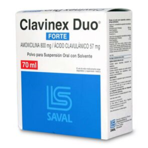 CLAVINEX DUO FORTE 800/57 POLVO PARA SUSPENSION ORAL CON SOLVENTE 70ML - Saval