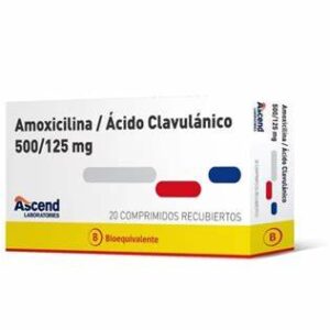 AMOXICILINA + AC. CLAVULANICO 500/125 MG. 20 COMP. (ASC) - Genericos