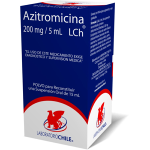 AZITROMICINA POLVO PARA SUSPENSION ORAL 200MG/5ML DE 15 ML - Lab. chile