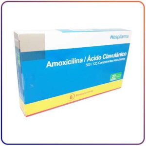 AMOXICILINA + AC. CLAVULANICO 500/125 MG. 20 COMP. (HOS)) - Genericos